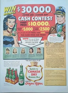 1953 Canada Dry Cash Contest Ginger Ale Print Ad Wall Art - Picture 1 of 1