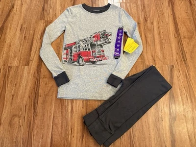 KIRKLAND Gris Camión de Bomberos Manga Larga Invierno Algodón Pijama Niños Talla 10 NUEVO Foto 1 de 4