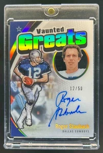 2022 Panini Impeccable Roger Staubach 2021 Vaunted Greats Auto #/50 Cowboys - Picture 1 of 2