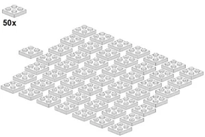 LEGO® - Plates - White - 3022-05 - 2x2 (50Stk) - Platte - Weiß - Bild 1 von 1
