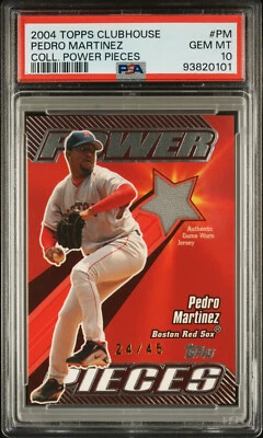 2004 TOPPS CLUBHOUSE POWER PIECEJERSEY PEDRO MARTINEZ /45 PSA 10 GEM MINT POP1 - Image 1 of 2