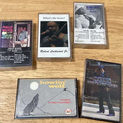 Lot 5 BLUES Music Cassette Tapes Howlin Wolf Phillip Walker Byther Smith RARE - Imagem 1 de 4