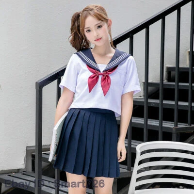 Uniforme escolar japonés colegiala vestido traje blusa falda plisada regalos Foto 1 de 4