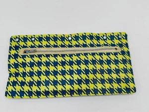 Vintage 1970's Vinyl 3 Ring Binder Pencil Pouch w/ Zipper Houndstooth Pattern - Picture 1 of 4