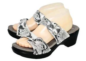DANSKO Sophie Snake Platform Sandal Size 10.5-11 EU 41 Gray Black Dual Strap - Picture 1 of 6