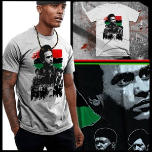 schwarzes History Powered T-Shirt, Huey P Newton, Malcolm X, Angela Davis, M Garvey - Bild 1 von 2