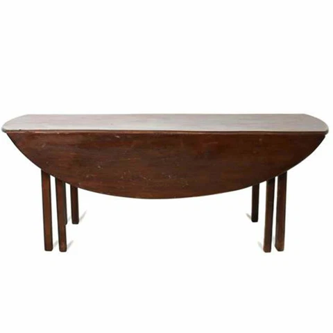 Antique English George III Mahogany Drop-Leaf Oval Hunt Table c. 1800 Cover