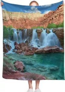 Luxury Blanket Cozy Soft Throw Blanket Navajo Falls in Arizona USA Lightweight - Foto 1 di 6