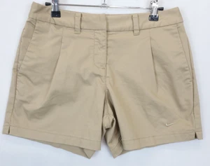 Nike Golf Dri-Fit Chino Shorts Pleated Pockets Women 4 Beige Active Outdoors - Picture 1 of 11