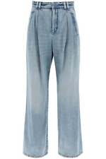 NEW Brunello cucinelli wide leg jeans with double pleats M0H72P5893 VINTAGE DENI