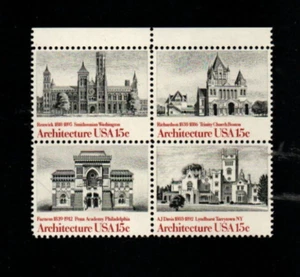 U.S 1980 Scott # 1841a Architecture block of 4 Mint MNH - Picture 1 of 1