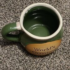 Green Glaze Pottery Worlds Greatest Dad Mug Father's Day Novelty Studio Pottery