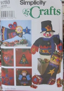 Simplicity Crafts 9788 FELT & FLEECE Christmas Decor Stocking Snowman Pattern UC - Imagen 1 de 2