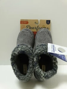 NEW Dearfoams Slippers DF Memory Foam No Sweat GREY Bootie LARGE W9-10 EU 40-41 - Picture 1 of 7