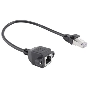 1FT RJ45 Stecker zu weibliche Schraube Montageplatte Ethernet LAN Netzwerk 7884 - Afbeelding 1 van 6