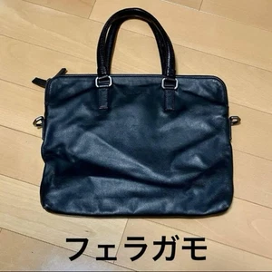 Ferragamo briefcase 30cm×38cm Black Leather Business Bag - Picture 1 of 6