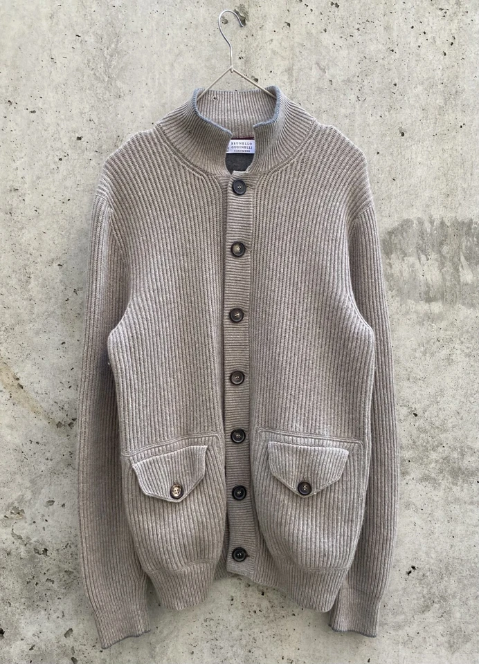 Brunello Cucinelli 100% Cashmere Ribbed Cardigan — Made in Italy - Image 1 of 4