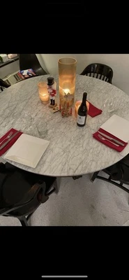 Sillas Ralph Lauren vintage y mesa de comedor de madera de mármol Henredon Foto 1 de 4