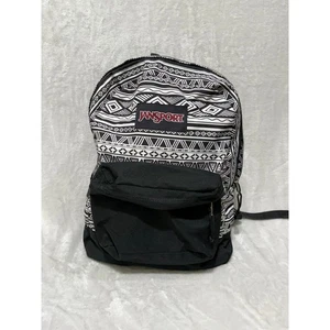 Mochila de viaje escolar JanSport para niños negra blanca estampada - Imagen 1 de 6