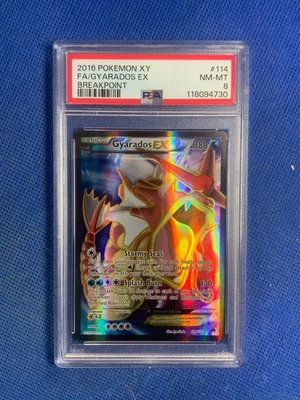 2016 POKEMON XY BREAKPOINT #114 FULL ART/GYARADOS EX PSA 8 - Image 1 of 2