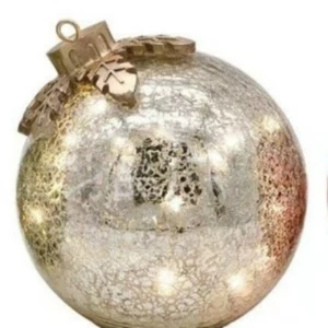 Desk Decor Holiday Centerpiece Glass Holiday Globes Tabletop Decor Soft Glow - Picture 1 of 12