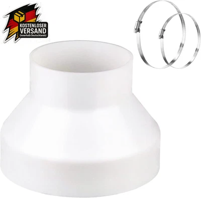 Reduzierverbinder Abluftschlauch Adapter 150 mm auf 100 mm Rohrreduzierer Lüftun