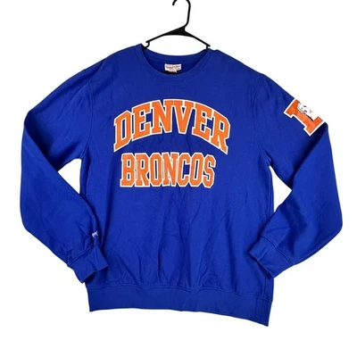 Свитер мужской Denver Broncos XL синий футбольный пуловер NFL с круглым вырезом Mitchell Ness - Изображение 1 из 4