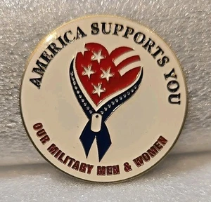 AMERICA SUPPORTS YOU - US MILITARY CHALLENGE COIN  - Picture 1 of 3