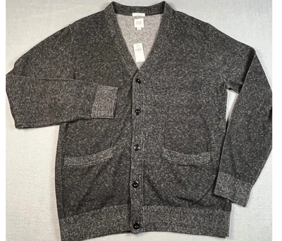 GAP Hombres Cárdigan Suéter Carbón Brezo Tejido Botón Delantero Talla M Foto 1 de 4