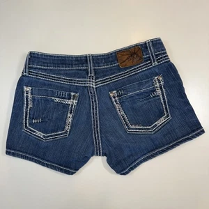 BKE Denim Woman’s Shorts Size 26 Starlite 3” Inseam White Stitching Low Rise - Picture 1 of 12