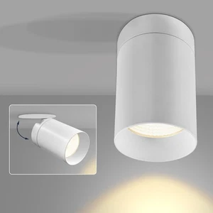 LUXRITE 3 In. Cylinder Ceiling Spot Light 5CCT, 15W 1000LM Dimmable ETL White - Picture 1 of 7