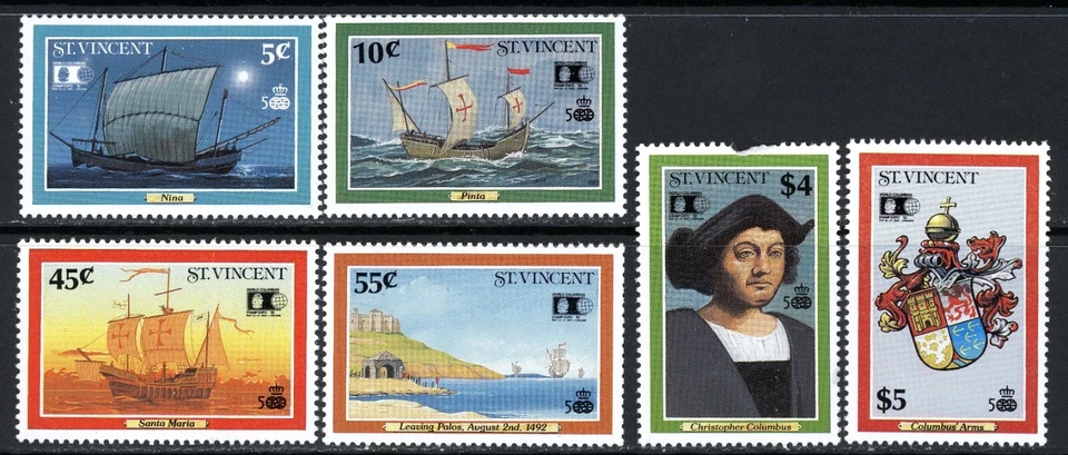 Stamps St. Vincent, Scott # 1632-1637 Mint NH, complete set, damage top 1636 Foto 1 de 1