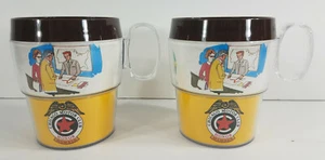 Set of 2 Vintage AAA Chicago Motor Club Honor Member insulated plastic mugs cups - Picture 1 of 11