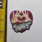 CONSIDERATE AND CARING CONSIDERATION & CARE LOVE HEART HANDS P102 PATCH BADGE