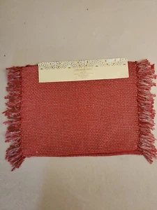 Cynthia Rowley New York Set 4 Red and Silver Placemats 14 × 19 - Picture 1 of 5