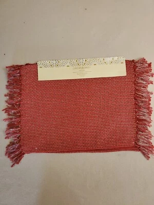 Cynthia Rowley New York Set 4 Red and Silver Placemats 14 × 19 - Image 1 of 4