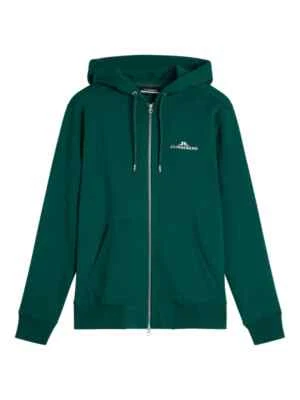 J Lindeberg 男式 Alpha Zip 运动滑雪时尚连帽衫 AMJS07674 M374 绿色中号 — 第 1/4 张图片