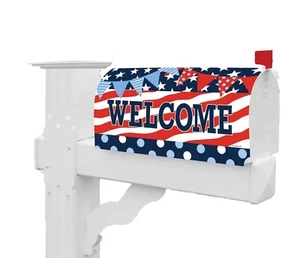 Patriotic Patterns Mailbox Makeover Cover Standard Size - Picture 1 of 2