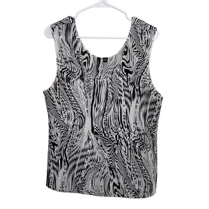 Essentials By Milano Tank Top Women's XL Textured Sleeveless Smocked Blouse - Picture 1 of 12