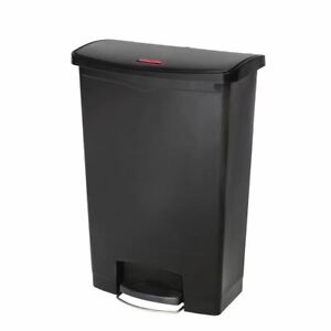 Rubbermaid Slim Jim Step on Front Pedal in Black Made of Polyethylene 90Ltr