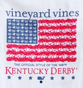 NWT Vineyard Vines Boys White Long Sleeve Kentucky Derby 2020 Flag-size 6 - Picture 1 of 4