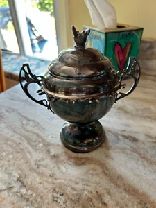 Wm. Rogers WR Quadruple Silver Plate New York # 57 Bird Sugar Bowl Spoon Holder - Picture 1 of 2