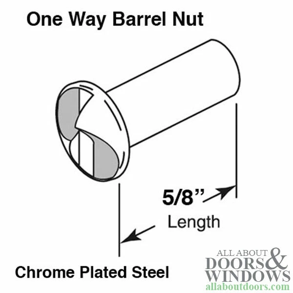 One Way Barrel Nut - 5/8 Inch Chrome Plated Steel - Image 1 of 1