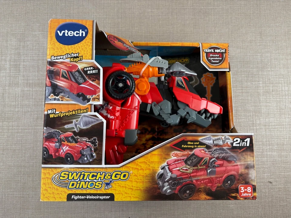 VTECH Switch & Go Dinos - Fighter-Velociraptor Spielfigur Fahrzeug verwandelbar - Bild 1 von 2