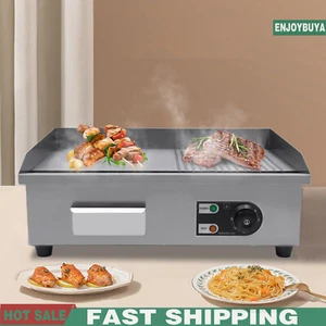Plancha de mesa eléctrica comercial de 22" con tapa plana ¡Placa caliente para barbacoa 1600 W! - Imagen 1 de 19