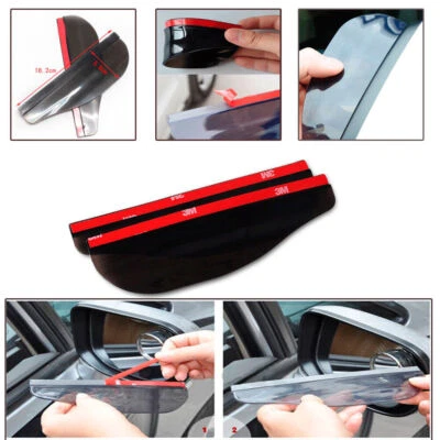 2PCS L& R Rear View Side Mirror Flexible Sun Visor Shade Rain Shield Water Guard - Image 1 of 4