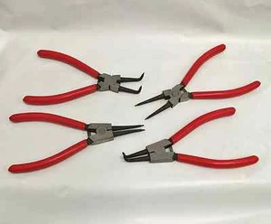 4pcs Heavy Duty 7" Circlip Plier Snap Ring Plier External Internal Kit w/ Pouch - Picture 1 of 2
