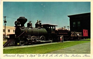 Vintage Unposted Postcard MEMORIAL ENGINE "3 Spot" Two Harbors MN - Picture 1 of 2