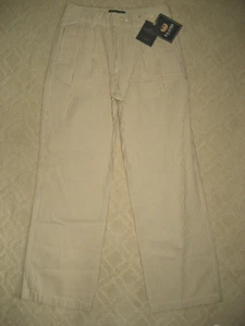 New boys Eland pant pants 8 seersucker striped tan adjustable waist cotton - Picture 1 of 1