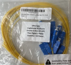 10 pack!!! SC Singlemode 9/125 Simplex Pigtail Fiber Optic 1M - 0.9 mil - Picture 1 of 1